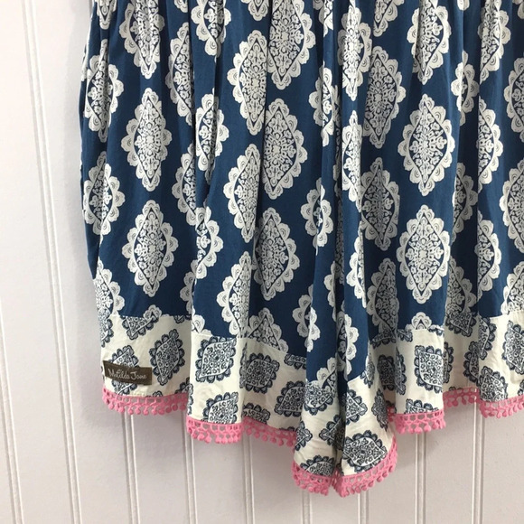 Matilda Jane Blue Pink Geo Print Tassel Romper Womens‎ Large Short Sleeve Boho - Picture 7 of 12